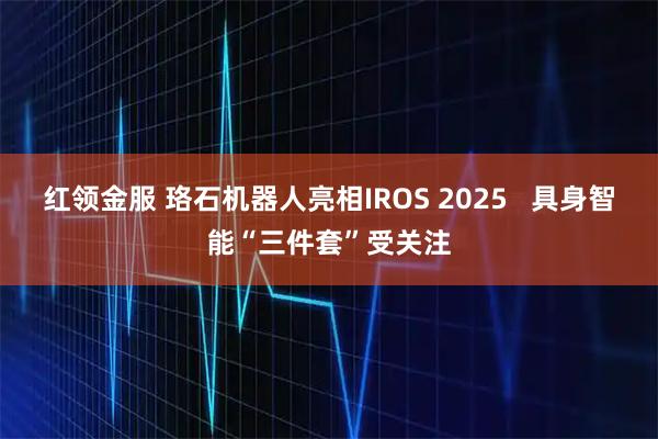 红领金服 珞石机器人亮相IROS 2025   具身智能“三件套”受关注
